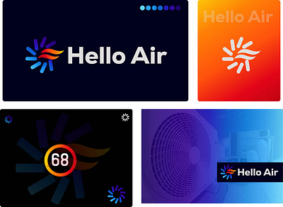 Hello Air logo 3d abstract brand branding design graphic design icon identity illustration logo logo identidade visual logos typography ui vector