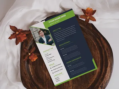 Clean and modern resume portfolio or cv template branding design graphic design illustration logo social media post ui vector