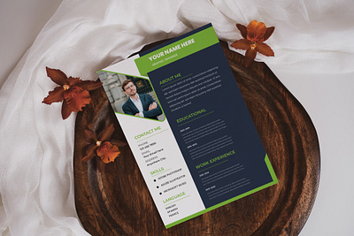 Clean and modern resume portfolio or cv template branding design graphic design illustration logo social media post ui vector