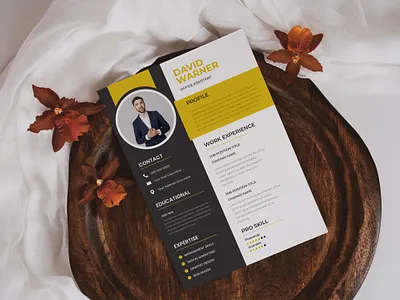 Clean and modern resume portfolio or cv template ads branding design graphic design illustration social media post vector