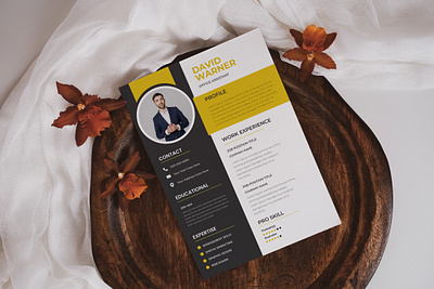Clean and modern resume portfolio or cv template ads branding design graphic design illustration social media post vector