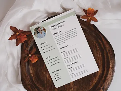 Clean and modern resume portfolio or cv template branding design graphic design illustration social media post vector