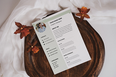 Clean and modern resume portfolio or cv template branding design graphic design illustration social media post vector