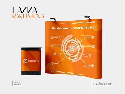STAND DESIGN 2025 aesthetic branding design graphic design hr illustration laziza logo nohunt photoshop recruiting stand tashkent ui ux uzbekistan