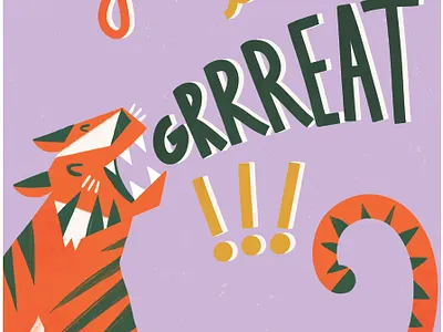 you are GRRReat! bold great greeting card illustration procreate tiger