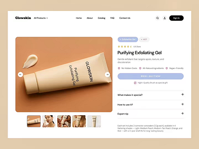 Skin Care Website Product Page beauty beauty products cosmetic cosmetics cosmetics website e commerce website ecommerce makeup online store product page product page design shopify skin care skincare skincare e commerce skincare website skincare website design ui ux web design website design