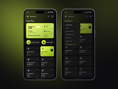 Smart Home Mobile App UI/UX Design app app design automation design graphic design home house iot lamp mobile app mobile ui design smart smart home ui design uiux