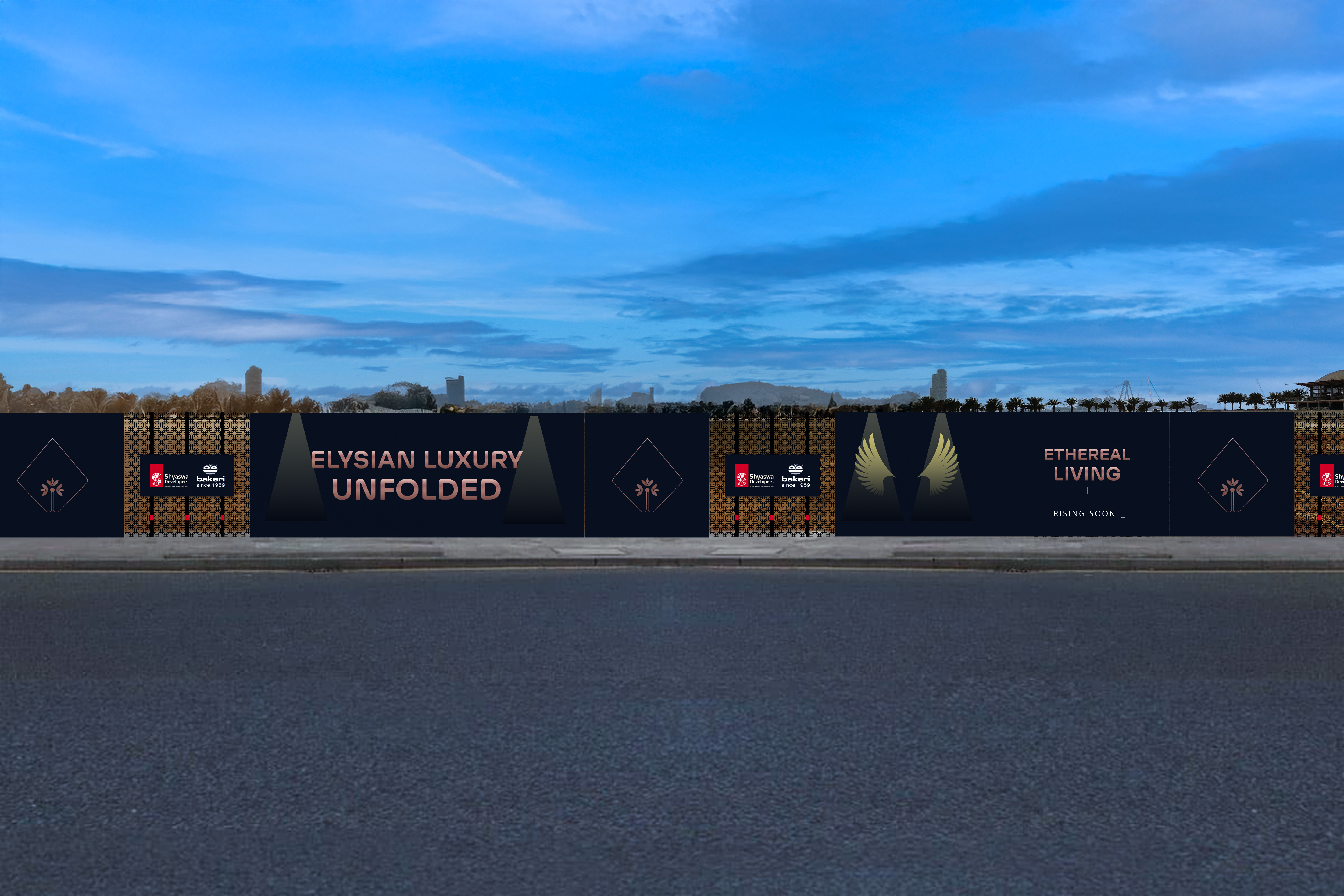 Shyaswa Developers backdrop design banner design brochure design bussiness card graphic design print design real estate branding real estate site branding site banding social media design stage backdrop design