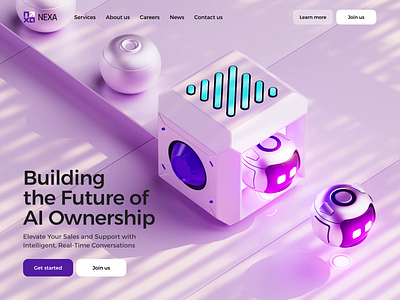 Nexa Ai Agents Landing page hero section 3D Animation 3d 3d animation ai agents bot e commerce ecommerce factory finance fintech hero hero image hero section icons landing landing page landingpage web web design webdesign website