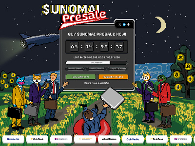 Unomai - crypto meme ai create website crypto crypto website defen design website landing page meme presale roadmap trump web design website crypto
