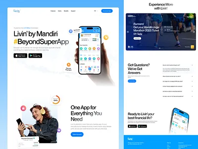 Livin’ by Mandiri Website Redesign bank website banking app clean design corporate design design finance fintace home page illustration landing page livin by mandiri minimal mobile app mobile banking modern design ui ui design uiux web design website