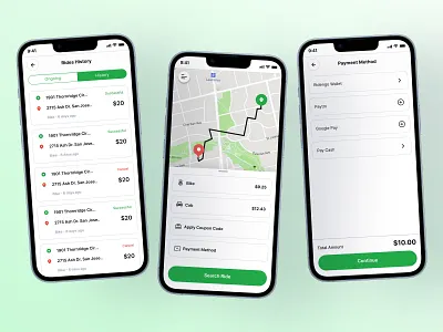 Bike/Car Ride app app bike ride car ride design mobile app ride app ui ui design