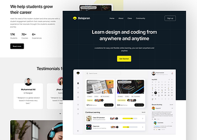 Learn Anytime, Anywhere with Belajaran branding course website designinspiration education platform elearning graphic design landing page design learning web app modernui online learning responsive design ui design user experience user interface user research ux design uxui webdesign