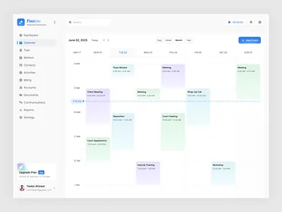 Fixolaw - Calendar Dashboard agenda appoinment booking calendar calendar dashboard calendar design dashboard event event tracking meet meeting reminder saas schedule task task management