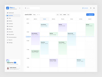 Fixolaw - Calendar Dashboard agenda appoinment booking calendar calendar dashboard calendar design dashboard event event tracking meet meeting reminder saas schedule task task management