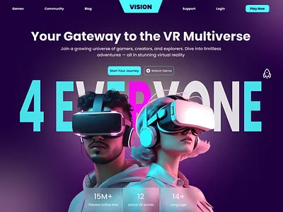 VR Gaming Hero Section figma game graphic design ui webdesign