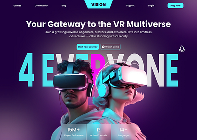 VR Gaming Hero Section figma game graphic design ui webdesign