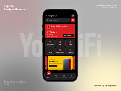 Yoo Wifi – Your Travel Data Companion connectivity app dark theme app e sim app global cloverage global wifi netro netrosystems pocket wifi portable wifi real time tracking telco app travel data travel wifi trending app unlimited data app wifi app