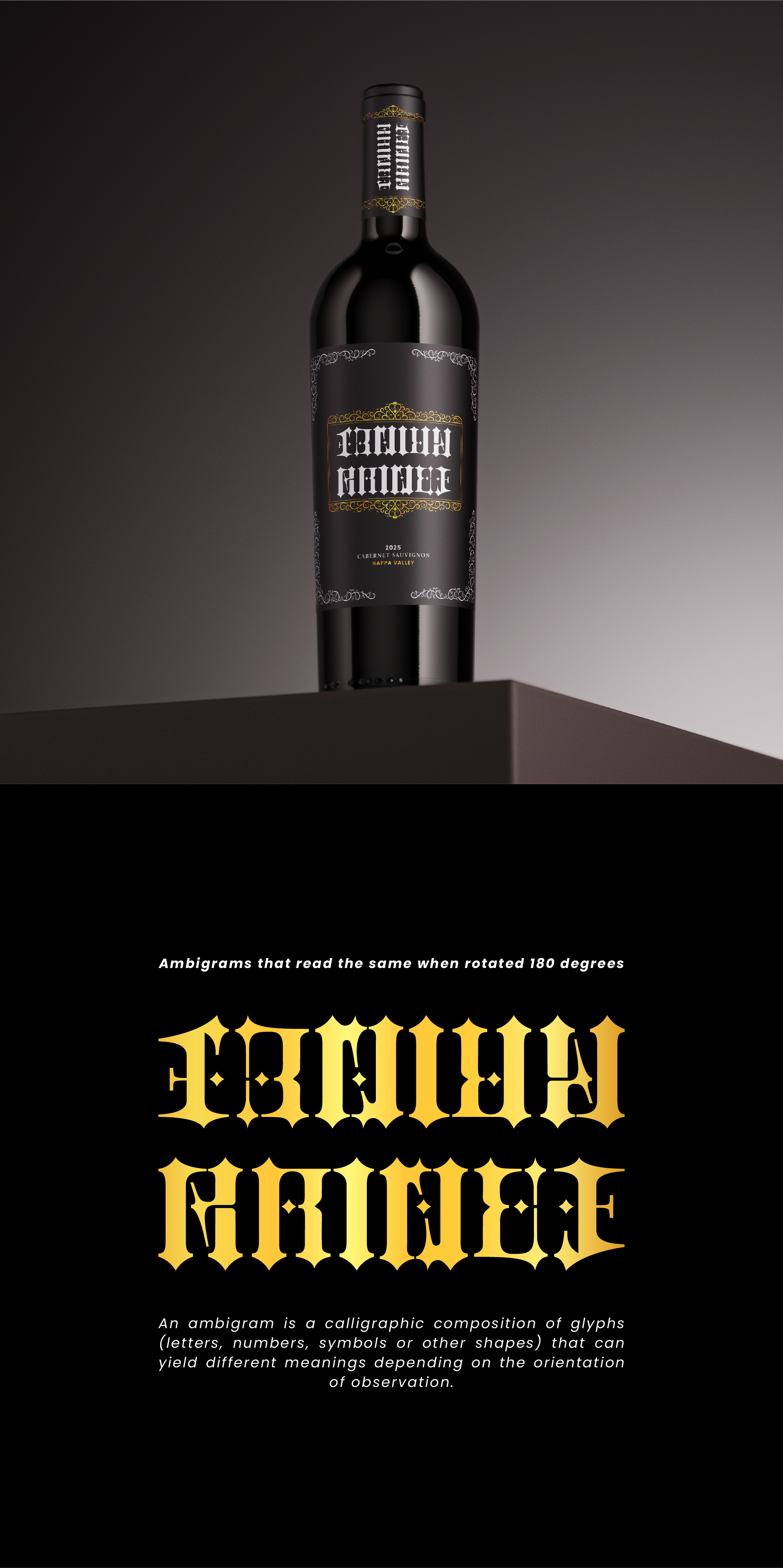 Crown Prince | Gothic Styled Ambigram crown prince