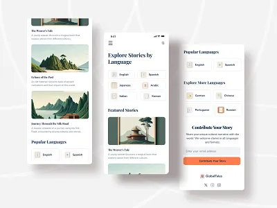Story page Responsive design app design clean design homepage illustration mobile app multi story responsive design story typography ui ux website