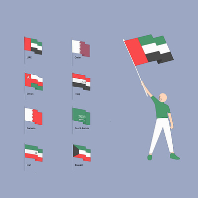 man waving the flag of Arab coun traditional