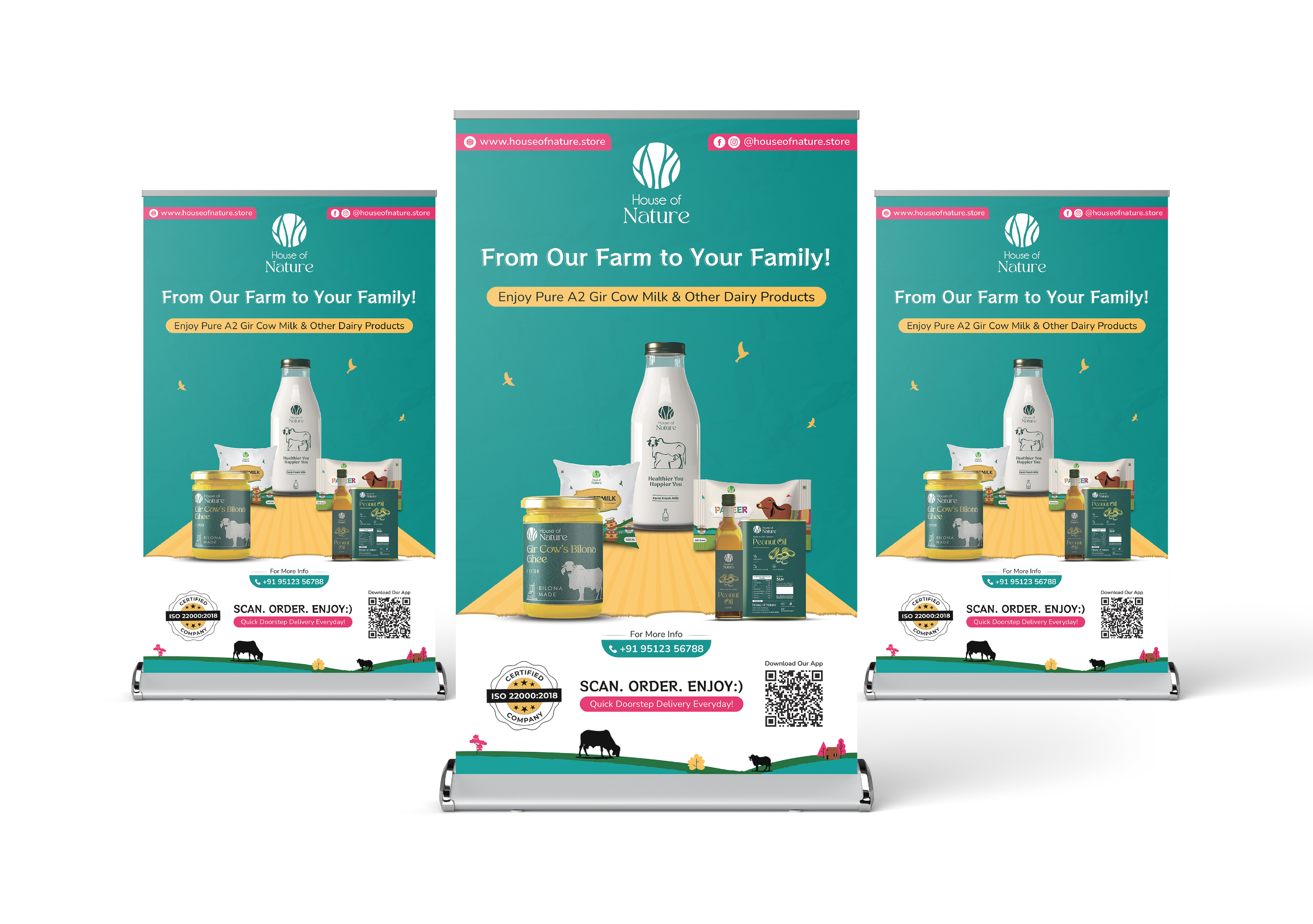 House of Nature banner design box design brand identity brand packaging branding brochure design canopy design creative packaging graphic design packaging design print design social media design standee design standy design trifold design