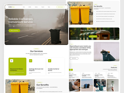 Reliable Containers Convenient Service Website bin containers design home page landing ui ux web website