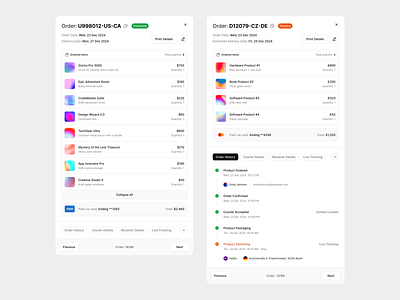 Order Details app design deliver delivery items list mobile design modal order order id order list popup ui design