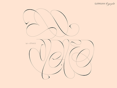 ਈਸ਼ਵਰ (Ishwar—God) Gurmukhi Copperplate Lettering calligraphy copperplate cursive handwriting letters punjabi script type typography vector