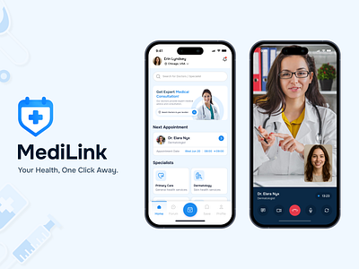 MediLink – Telemedicine App UI app doctors health illustration mobile telemedicine ui ux