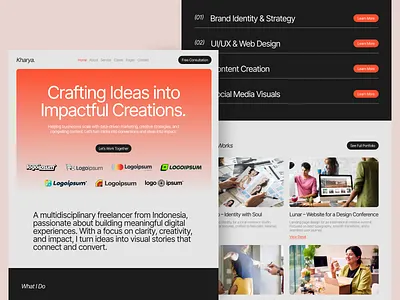 Kharya - Freelancer Personal Portfolio agency creative design designer freelance freelancer inspiration landingpage minimalist modern personal portfolio ui ux website