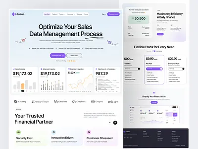 Fintech Landing Page Design cleanui dashboard dataanalytics figma designer figma ui financeapp financeux fintech fintechdesign minimaldesign mockup design modernui paymentapp pricingpage saas uxui webapp webdesign
