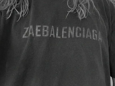 ZAEBALENCIAGA balenciaga black eho ehoehoeho joke logo tshirt