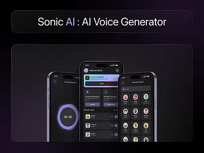 Sonic AI - AI Voice Generator App 3d ai animation graphic design motion graphics ui voicegenrator
