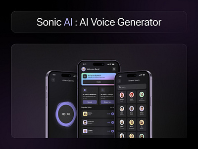 Sonic AI - AI Voice Generator App 3d ai animation graphic design motion graphics ui voicegenrator