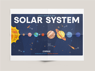 Solar System asteroid astronomy design earth exploration galaxy graphic design icon set illustration mars nasa outerspace planets rocket solar system space spacex stars sun vector