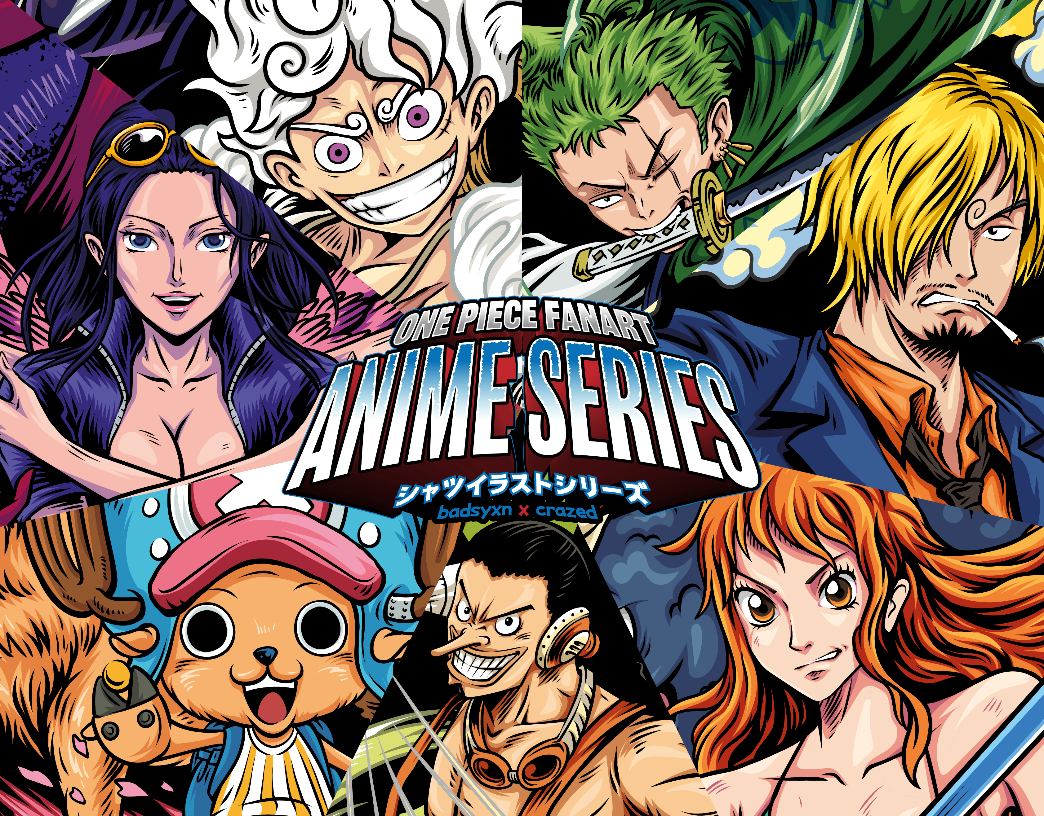 ANIME SERIES (One Piece Fanart) | Tshirt Illustration anime apparel custom design design illustration motion graphics onepiece project shonen t shirt design urban vector