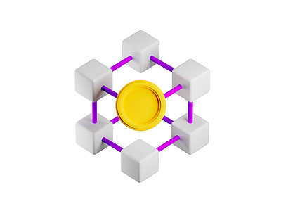 Web 3.0 Coin 3d coin crypto purple web 3 0 white yellow