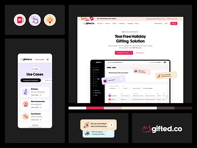 Gifted responsive website app app design branding design gift illustration ios landing landing page landing page design mobile responsive responsive web ui user experience user interface ux web design website