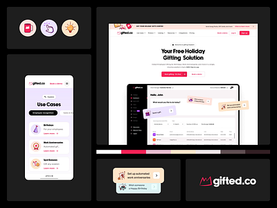 Gifted responsive website app app design branding design gift illustration ios landing landing page landing page design mobile responsive responsive web ui user experience user interface ux web design website