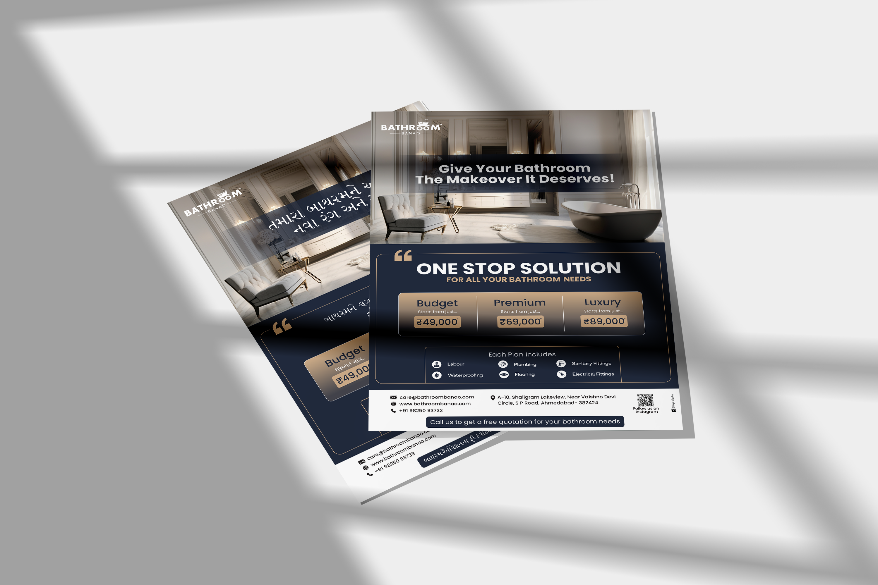 Bathroom Banao ad creative brand identity branding brochure design creative design digital creative flyer design graphic design print design product flyer social media social media design stationery design