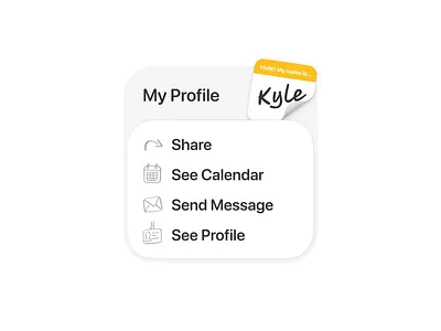 share my profile / interaction avatar button calendar collapse doodle expand hover interaction message micro interaction note profile sticker user