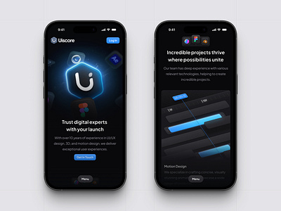 Uiscore Studio on Mobile app clean creative design landing mobile responsive ui uiux ux web