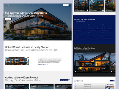 Landing Page for Construction Company architecture builder building company construction corporate home page inspiration landing page layout minimalism real estate typography ux ui design web design website