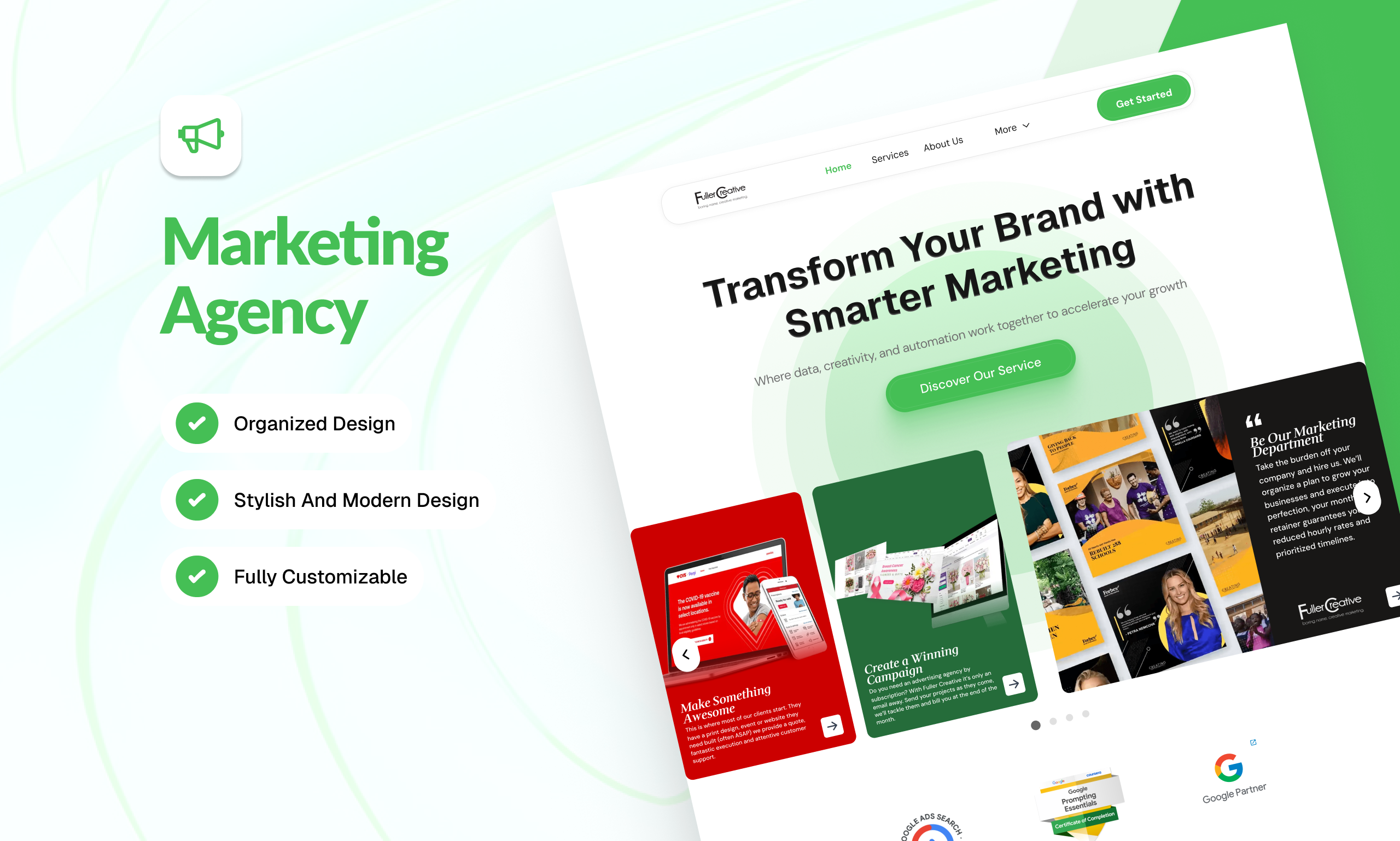 Marketing Agency Website creativeagency digitaldesign framer highconversion marketingagency modernui webdesign wordpress