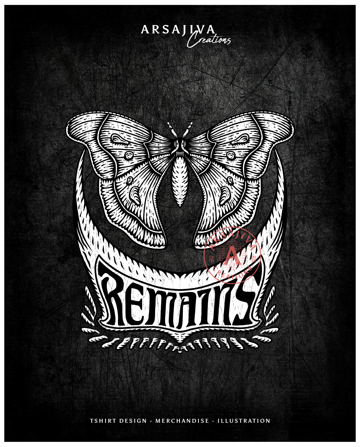 Example of Engraving Style Line Illustration