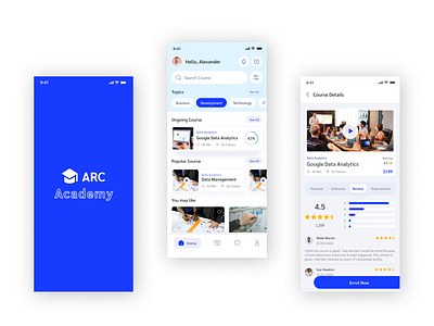 Clean and Intuitive E-Learning App UI – ARC Academy appdesigninspiration branding cleanui courseapp design dribbbleshot dribbbleshots educationapp elearningapp figmadesign graphic design illustration learningplatform logo mobileappdesign productdesign ui uiuxdesign uxdesign vector