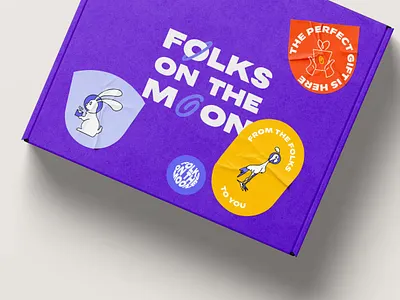 Folks on the Moon Branding box branding design download identity logo mockup mockups packaging pole psd sticker template typography