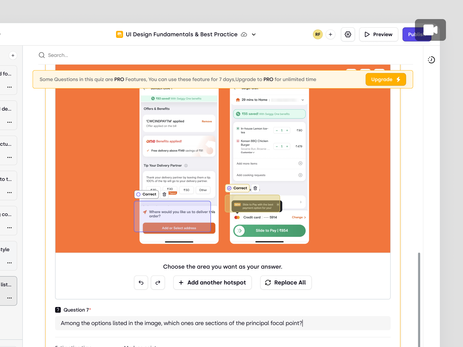 Trenning – Hotspot and Multiple-Choice Quiz Creation in LMS animation education education platform elearning learning management system learning path lms multiple choice quiz online course product design product training software quiz creation saas saas design school team training ui ux web app web design