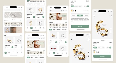 Jewelry Shopping App | Full Concept accessories clean ui e commerce ecommerce graphic design jewellery jewelry jewelry ecommerce jewelry shop jewelry store minimal design mobile app mobile design product design shop store ui ui design ux design uxui